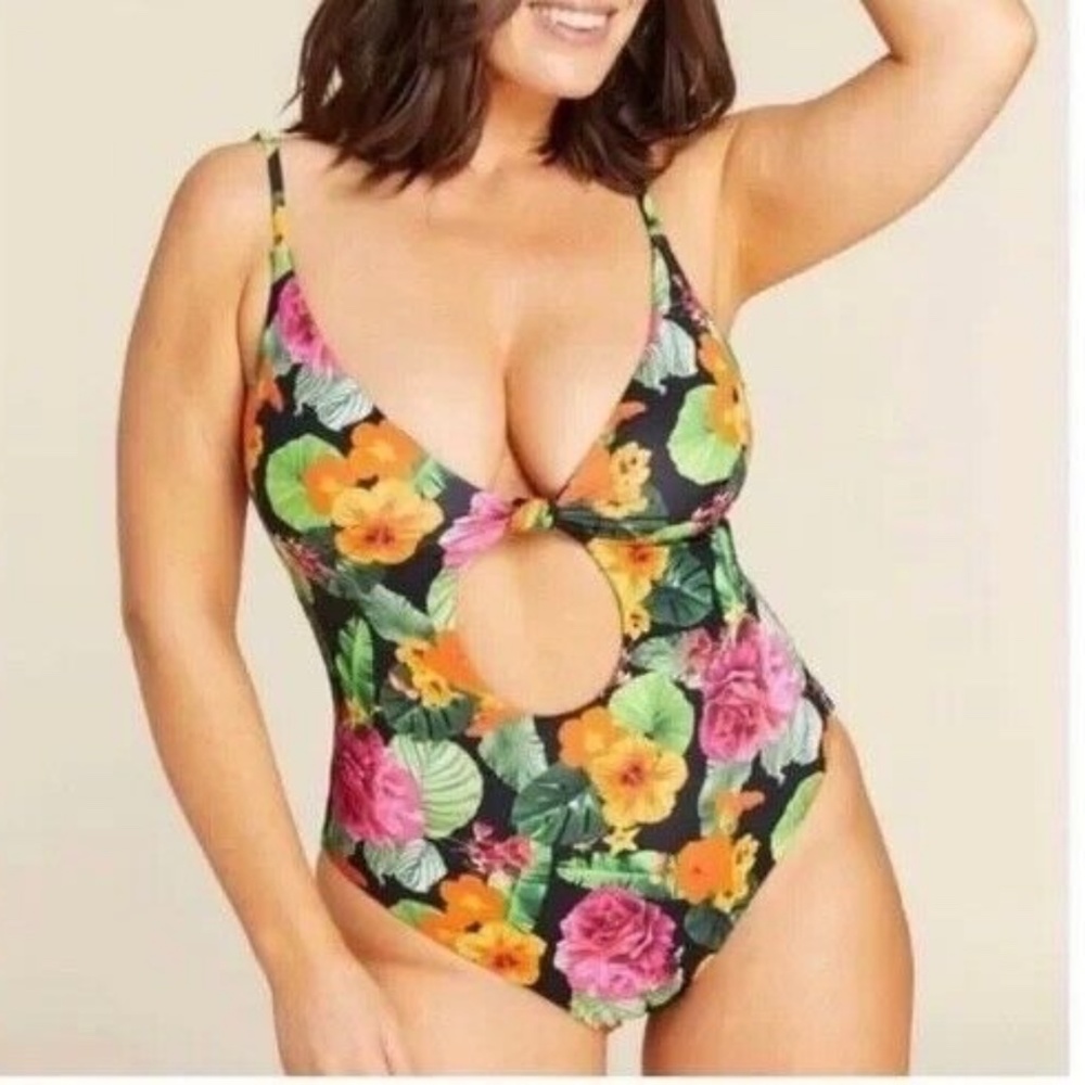 Andie Swim The Santorini One Piece Swimsuit Multicolor Tropical Floral Size S